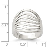 Sterling Silver Polished Wave Ring view 3