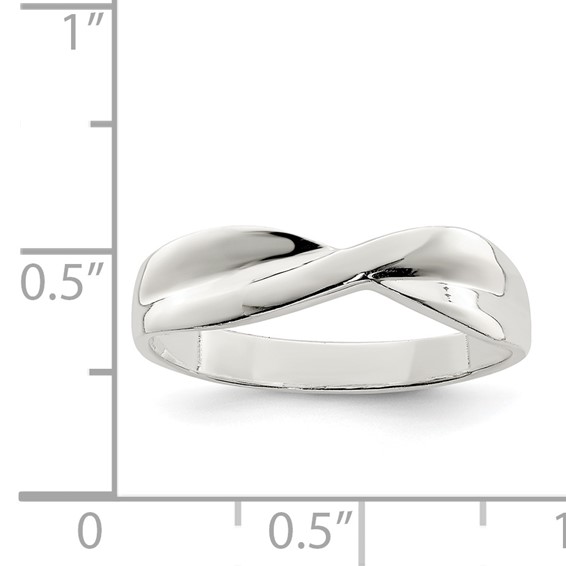 Sterling Silver Polished Twist Ring
