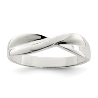 Sterling Silver Polished Twist Ring view 1
