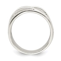 Sterling Silver Polished 5 Band Intersecting Ring view 2