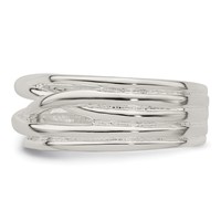 Sterling Silver Polished 5 Band Intersecting Ring view 3