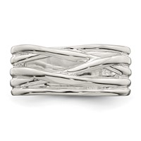 Sterling Silver Polished 5 Band Intersecting Ring view 5