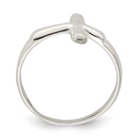 Sterling Silver Horizontal Tiny Freeform Cross Ring view 2