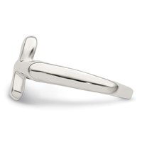 Sterling Silver Horizontal Tiny Freeform Cross Ring view 3
