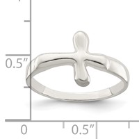 Sterling Silver Horizontal Tiny Freeform Cross Ring view 4