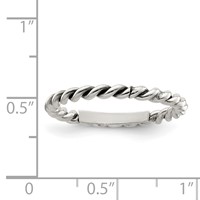 Sterling Silver Antiqued Twisted 1.75mm Women's Ring view 3