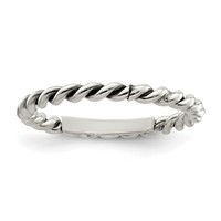Sterling Silver Antiqued Twisted 1.75mm Women's Ring view 1
