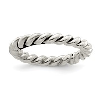 Sterling Silver Antiqued Twisted 3mm Women's Ring view 1