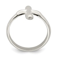 Sterling Silver Vertical Tiny Freeform Cross Ring view 2