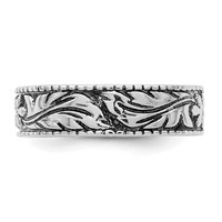 Sterling Silver Antiqued Floral Ring view 3