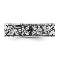 Sterling Silver Antiqued Floral Ring view 5