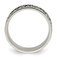Sterling Silver Polished and Antiqued Filigree Women's Ring view 2