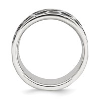 Sterling Silver Polished & Oxidized Hammered Ring view 2