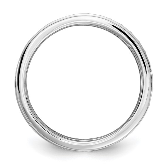 Sterling Silver Rhodium-plated Enameled w/CZ Ring Set