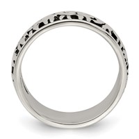 Sterling Silver Polished and Antiqued Elephants Ring view 2