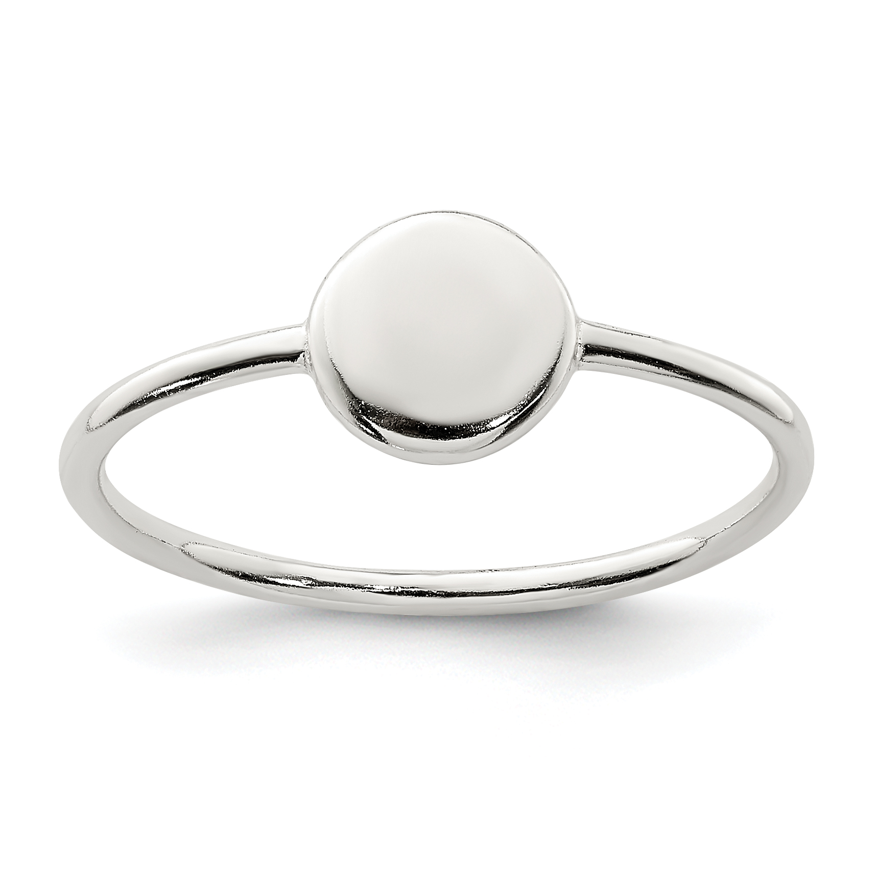 Sterling Silver Polished Circle Ring (QR6117-8)