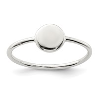 Sterling Silver Polished Circle Ring view 1