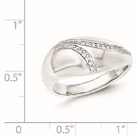 Sterling Silver Polished CZ Dome Ring view 3