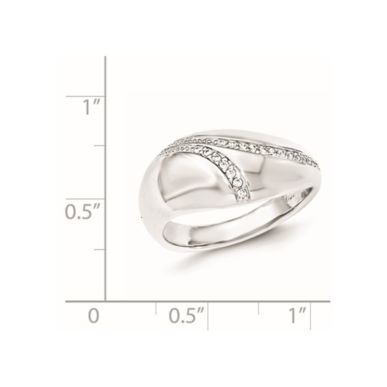 Sterling Silver Polished CZ Dome Ring