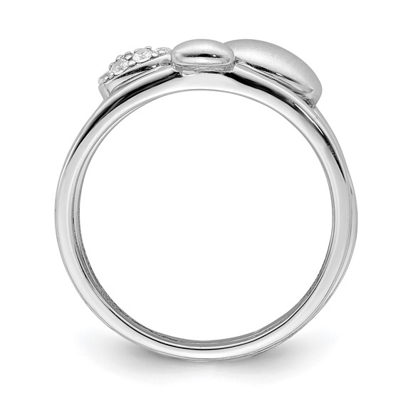 Sterling Silver Rhodium-plated Polished CZ 3 Ring Set