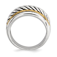Sterling Silver Gold-tone Antiqued Ring view 2