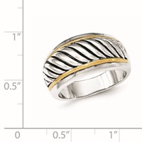 Sterling Silver Gold-tone Antiqued Ring view 3