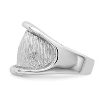 Sterling Silver Rhodium-plated Textured and Polished Ring view 3