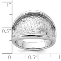 Sterling Silver Rhodium-plated Textured and Polished Ring view 4
