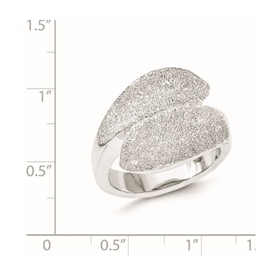 Sterling Silver Rhodium-plated Laser-cut Fancy Ring