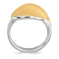Sterling Silver Gold-plated Polished & Satin Ring view 2