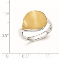 Sterling Silver Gold-plated Polished & Satin Ring view 3