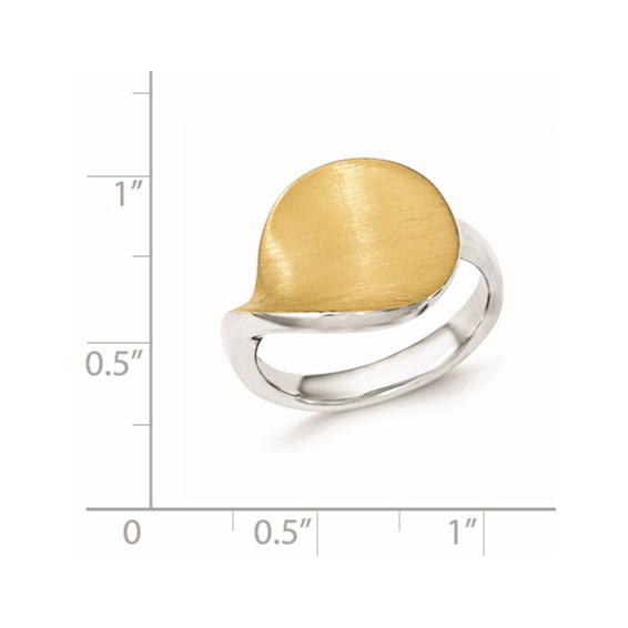 Sterling Silver Gold-plated Polished & Satin Ring
