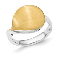 Sterling Silver Gold-plated Polished & Satin Ring view 1