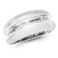 Sterling Silver Polished & Satin Ring view 1