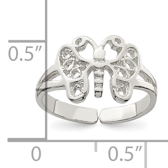 Sterling Silver Butterfly Toe Ring