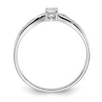 Sterling Silver Rhodium-plated Polished and CZ Ring view 2