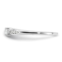 Sterling Silver Rhodium-plated Polished and CZ Ring view 3