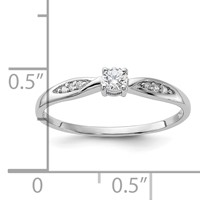 Sterling Silver Rhodium-plated Polished and CZ Ring view 4