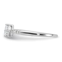 Sterling Silver Rhodium-plated Polished and Square Shaped CZ Ring view 3