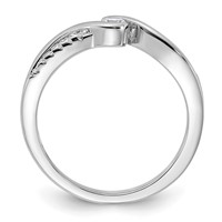 Sterling Silver Rhodium-plated & CZ Ring view 2