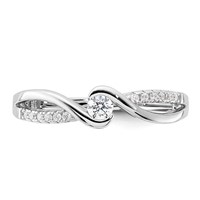 Sterling Silver Rhodium-plated & CZ Ring view 5