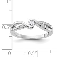 Sterling Silver Rhodium-plated & CZ Ring view 4