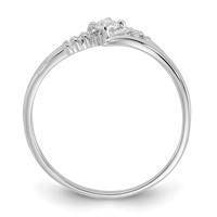 Sterling Silver Rhodium-plated and CZ Ring view 2