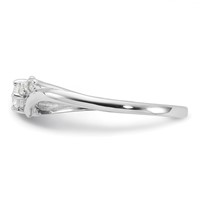 Sterling Silver Rhodium-plated and CZ Ring view 3