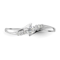Sterling Silver Rhodium-plated and CZ Ring view 5