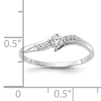 Sterling Silver Rhodium-plated and CZ Ring view 4