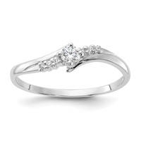 Sterling Silver Rhodium-plated and CZ Ring view 1