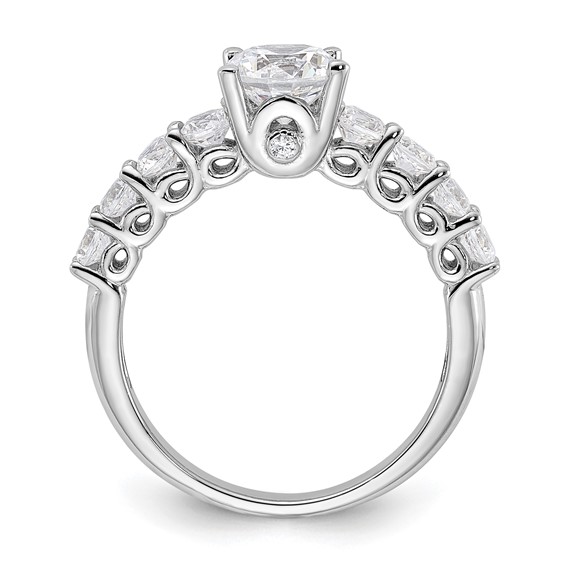 Pure Fire Sterling Silver Rhodium-plated Polished & CZ Ring