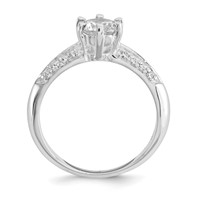 Sterling Silver Polished CZ 6-prong CZ Ring view 2