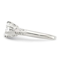 Sterling Silver Polished CZ 6-prong CZ Ring view 3